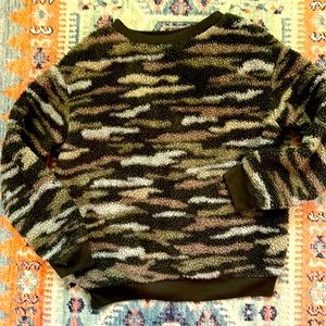 Girls Art Class - Sherpa, camo print sweatshirt Size 10/12